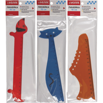 Линейка пласт."deVENTE. Pets&Shoes" фигурная, 15 см, в пласт. упак - купить в магазине Кассандра, фото, 4627160458678, 
