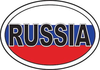 Наклейка "RUSSIA" - купить в магазине Кассандра, фото, 4602289936023, 
