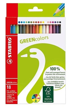 Карандаши 18цв."STABILO GREENCOLOURS" картон - купить в магазине Кассандра, фото, 4006381366083, 