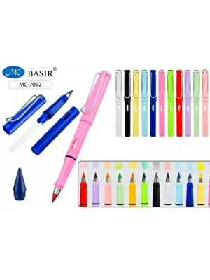 Карандаши 12цв, вечные " Basir " круглые, с ластиком, пластиковые, картонная упаковка, европодвес- купить в магазине Кассандра, фото, 4657803374478, 