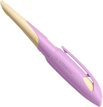 Ручка перьевая STABILO EASYbirdy Pastel Edition д/левшей М синяя, корпус розово-абрикосовый - купить в магазине Кассандра, фото, 4006381568869, 