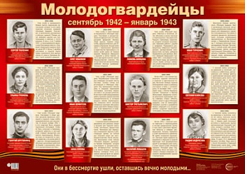 Демонстрационный Плакат А2. Молодогвардейцы - купить в магазине Кассандра, фото, 2500038378419, 