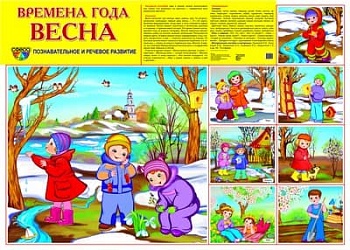 Демонстрационный плакат СУПЕР А2 Времена года: Весна (Что делают дети весной - 1 большая картинка и - купить в магазине Кассандра, фото, 9785994911471, 