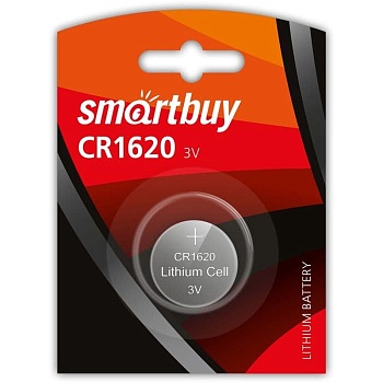 Батарейка Smartbuy CR1620 1шт/бл (SBBL-1620-1B) - купить в магазине Кассандра, фото, 4690626033313, 