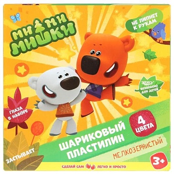 Шариковый пластилин мелкозерн. МИМИМИШКИ MultiArt 4*20гр. цв кор (русс. уп.) в кор.4*24шт - купить в магазине Кассандра, фото, 4690590137758, 
