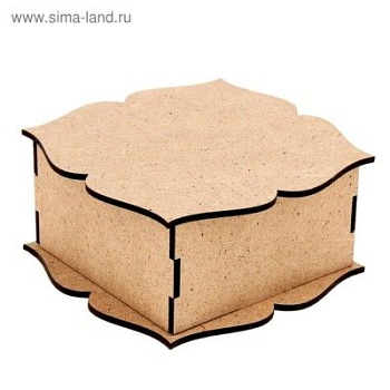 Шкатулка из МДФ для декора "Квадрат" (набор 7 деталей)12,5x12,5x5 см, коробка 10x10x5 см   1109403 - купить в магазине Кассандра, фото, 6900011094033, 