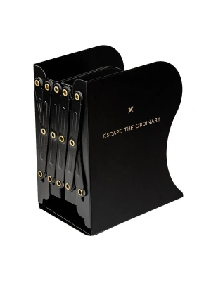 Подставка для книг раздвижная 3 отдел. LOREX BOOKLOVER TOTAL BLACK металл черная- купить в магазине Кассандра, фото, 4602723158011, 