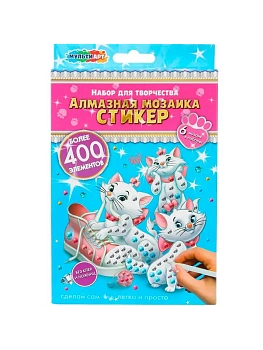 Алмазная мозаика-стикер Кошечка Мэри МУЛЬТИ АРТ - купить в магазине Кассандра, фото, , 