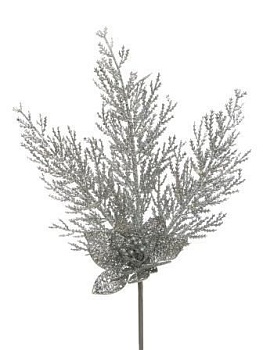 Ветка Кедр из ПВХ Интерьерное украшение / 52x25x3см арт.82224 - купить в магазине Кассандра, фото, 4630072932914, 