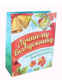 Пакет 18*23 Лучшему выпускнику (ламинация) 643065 - купить в магазине Кассандра, фото, 6906430650003, 