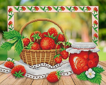 Набор для вышивания на габардине "Натюрморт" 50*40/28*35 см, бисер 18 цветов (приобретается отдель - купить в магазине Кассандра, фото, 4627077366387, 