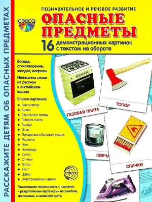 Дем. картинки СУПЕР Опасные предметы. 16 демонстр. картинок с текстом (учебно-методическое пособие с- купить в магазине Кассандра, фото, 9785994921661, 