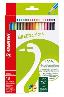 Карандаши 18цв."STABILO GREENCOLOURS" картон- купить в магазине Кассандра, фото, 4006381366083, 