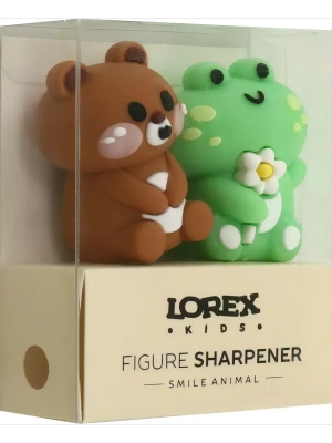 Набор точилок 2шт LOREX KIDS SMILE ANIMALассорти, корпус силикон 1 отвер.ПВХ коробка индив.штрих-код- купить в магазине Кассандра, фото, 4602723185062, 