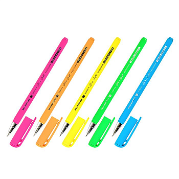 Ручка масляная LOREX NEON  синий, прорезин.корпус - купить в магазине Кассандра, фото, 4602723109976, 