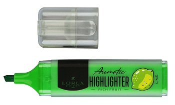 Текстовыделитеь ароматизированный зеленый LOREX RICH FRUIT 1-3,5 мм скошенны - купить в магазине Кассандра, фото, 4602723142287, 