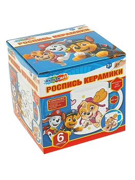 Кружка для росписи, 6 цв. суперщенки МУЛЬТИ АРТ в кор.24шт - купить в магазине Кассандра, фото, 4650250564003, 