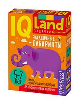IQ Многоразовые карточки с маркером.5+ Загадочные лабиринты - купить в магазине Кассандра, фото, , 