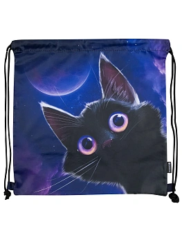 Мешок д/обуви Schoolformat ИГРИВЫЙ КОСМОКОТИК 40x40 см фиол. 1 отд. универс. - купить в магазине Кассандра, фото, 4602723188711, 