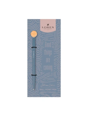 Ручка шариковая подарочная LOREX Slim Chic Perfect Thought синий 0,7 мм, корпус металл ассорти- купить в магазине Кассандра, фото, 4602723175902, 