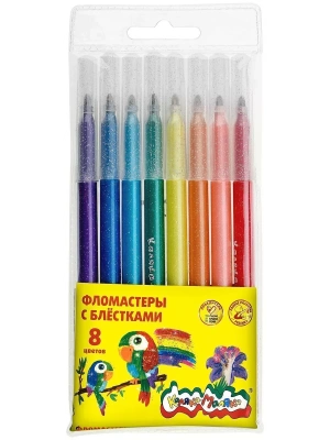Фломастеры с блестками 8цв."Каляка-Маляка"  3+- купить в магазине Кассандра, фото, 4602723093367, 