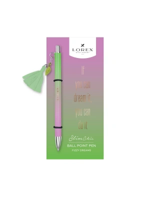 Ручка шариковая подарочная LOREX Slim Chic Fizzy Dreams синий 0,7 мм, корпус металл ассорти- купить в магазине Кассандра, фото, 4602723175933, 