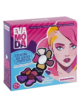 Набор детской декор.косметики Bondibon Eva Moda, BOX 15х15х4,5 см тени для век-3шт.(4,16г), блеск - купить в магазине Кассандра, фото, 4895136064318, 