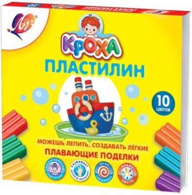 Пластилин плавающий 10цв- купить в магазине Кассандра, фото, 4601185015344, 