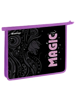 Папка для тетрадей 1 отделение, А5 Berlingo "Purple Magic", 240*205*40 мм, пластик, на молнии - купить в магазине Кассандра, фото, , 