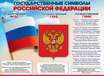 Плакат А2 "Государственные символы РФ" - купить в магазине Кассандра, фото, 4602289941294, 