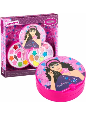 Набор детской декор.косметики Bondibon Eva Moda, BOX 27,5*26*5 см косметичка-диск, 2х-уровневая, р- купить в магазине Кассандра, фото, 4895136021342, 