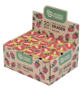 Ластик Schoolformat FRUIT-FLAVORED дисплей - купить в магазине Кассандра, фото, 4602723135852, 