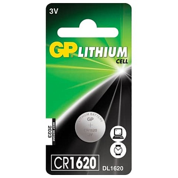 Батарейки GP Lithium CR1620 бл/1шт - купить в магазине Кассандра, фото, 4891199028151, 