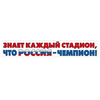 Наклейка "Знает каждый стадион..." (Российская символика) - купить в магазине Кассандра, фото, 4603262478004, 