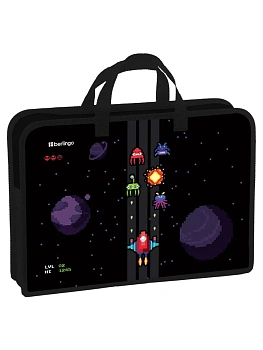 Папка с ручками 1 отделение, А4 Berlingo "Space Battle", 340*245*75мм, пластик, на молнии - купить в магазине Кассандра, фото, , 