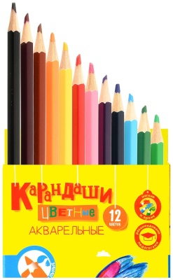 Карандаши акварельные 12цв."Каляка-Маляка" шестигранные 3+- купить в магазине Кассандра, фото, 4602723028949, 