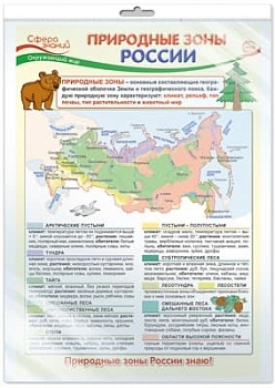Плакат А3 В ПАКЕТЕ. Окружающий мир в начальной школе. Природные зоны России - купить в магазине Кассандра, фото, 4630112021462, 