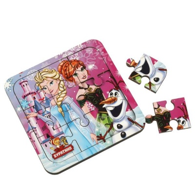 Игрушка деревянная пазл frozen , 10*10 см терм. пакет Буратино в кор.189шт- купить в магазине Кассандра, фото, 4620070141760, 