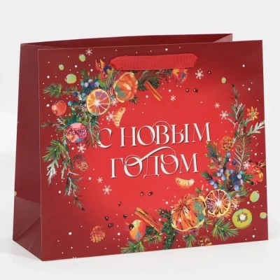 Пакет ламинированный горизонтальный «Аромат Нового Года», ML 27 *23 *11,5 см    7695740- купить в магазине Кассандра, фото, 6900076957403, 