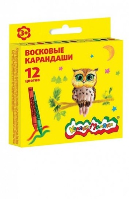 Карандаши восковые 12цв."Каляка-Маляка" круглые 3+- купить в магазине Кассандра, фото, 4602723004264, 