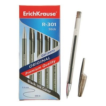 Ручка гелевая "R-301 ORIGINAL Gel" 0.5 черный (коробка 12 шт.) - купить в магазине Кассандра, фото, 4041485427216, 