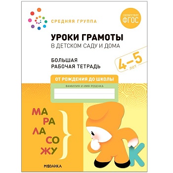 Васильева.Нов.Уроки грамоты в детском саду и дома. 4-5 лет. ФГОС - купить в магазине Кассандра, фото, 9785431523137, 